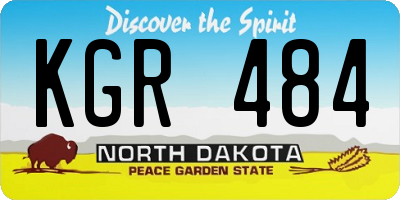 ND license plate KGR484