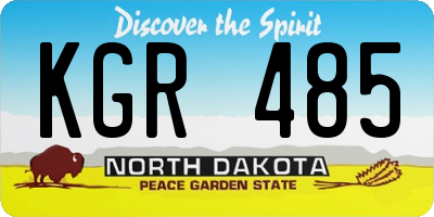 ND license plate KGR485