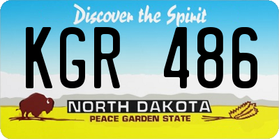 ND license plate KGR486