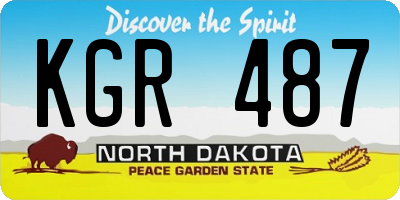 ND license plate KGR487