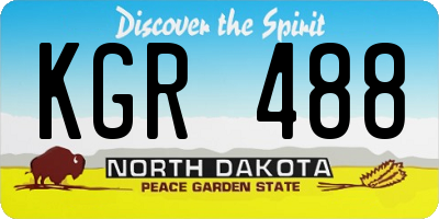 ND license plate KGR488