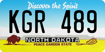 ND license plate KGR489
