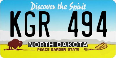 ND license plate KGR494