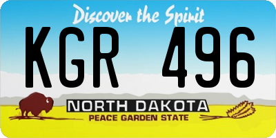 ND license plate KGR496