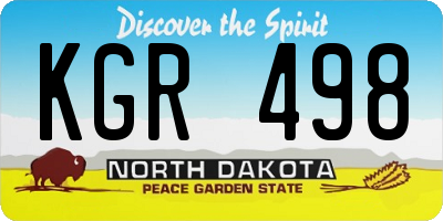 ND license plate KGR498