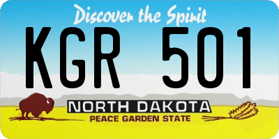 ND license plate KGR501