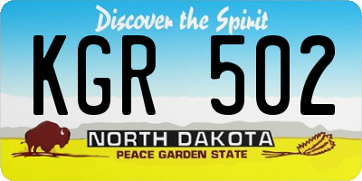 ND license plate KGR502