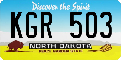 ND license plate KGR503