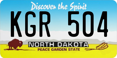 ND license plate KGR504