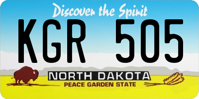 ND license plate KGR505