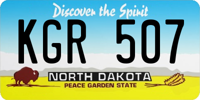 ND license plate KGR507