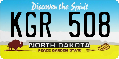 ND license plate KGR508