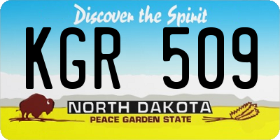 ND license plate KGR509