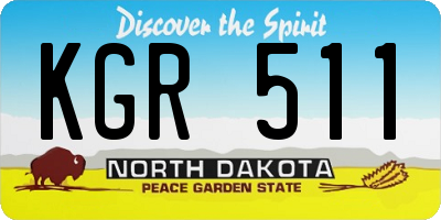 ND license plate KGR511