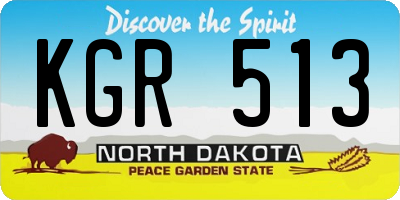 ND license plate KGR513