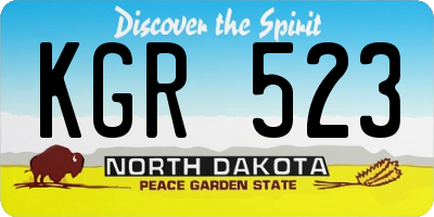 ND license plate KGR523