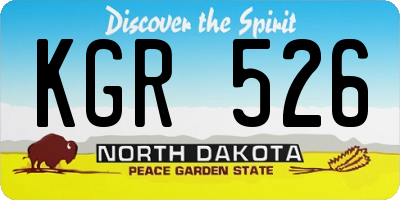 ND license plate KGR526