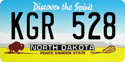 ND license plate KGR528