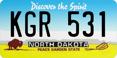 ND license plate KGR531