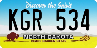 ND license plate KGR534