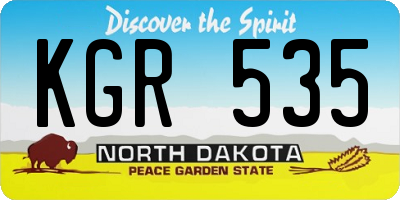 ND license plate KGR535