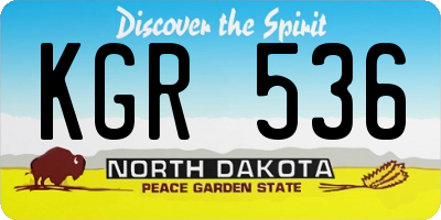 ND license plate KGR536