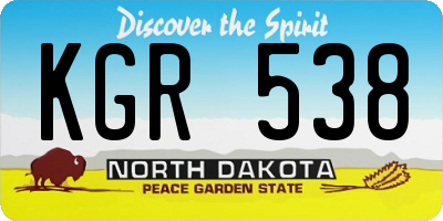 ND license plate KGR538