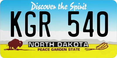 ND license plate KGR540