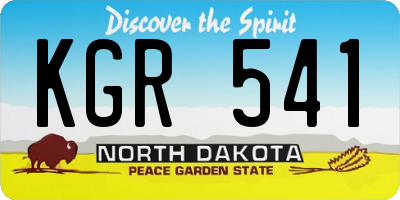 ND license plate KGR541