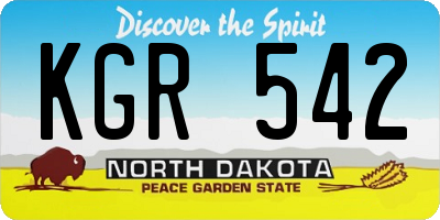 ND license plate KGR542