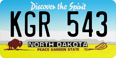 ND license plate KGR543