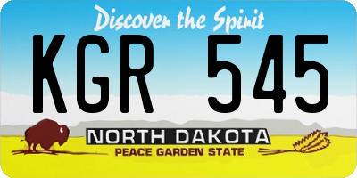 ND license plate KGR545