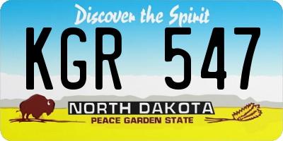 ND license plate KGR547