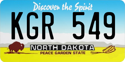 ND license plate KGR549
