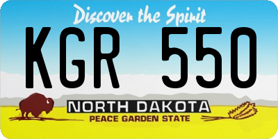 ND license plate KGR550