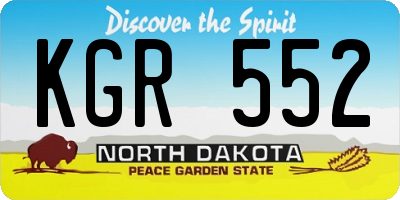 ND license plate KGR552