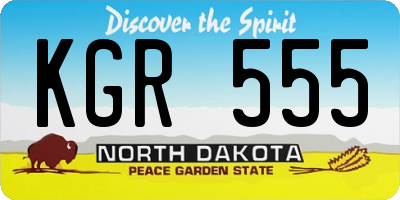ND license plate KGR555