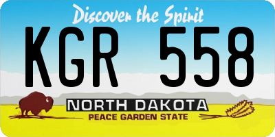 ND license plate KGR558