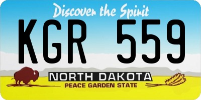 ND license plate KGR559