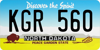 ND license plate KGR560