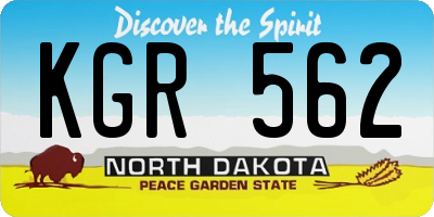 ND license plate KGR562