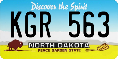 ND license plate KGR563