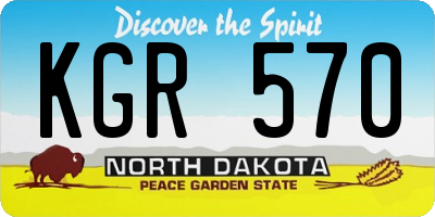 ND license plate KGR570