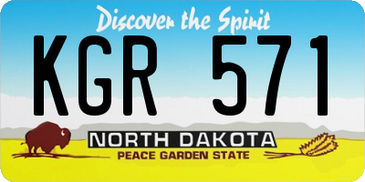 ND license plate KGR571