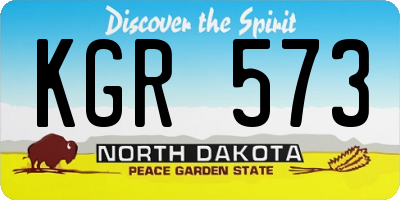 ND license plate KGR573