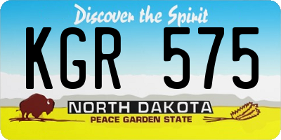 ND license plate KGR575