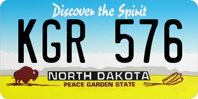 ND license plate KGR576