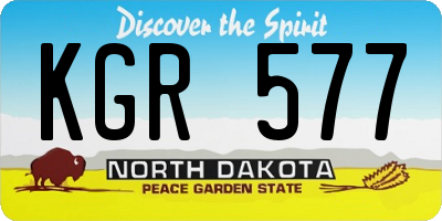 ND license plate KGR577
