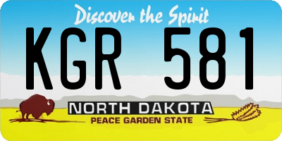 ND license plate KGR581