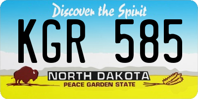 ND license plate KGR585